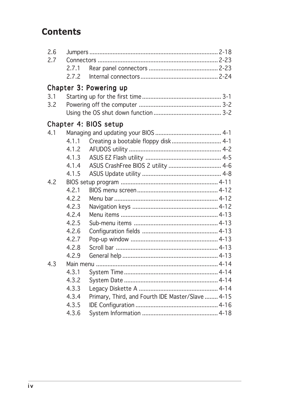 Asus Motherboard P5CR-VM User Manual | Page 4 / 102