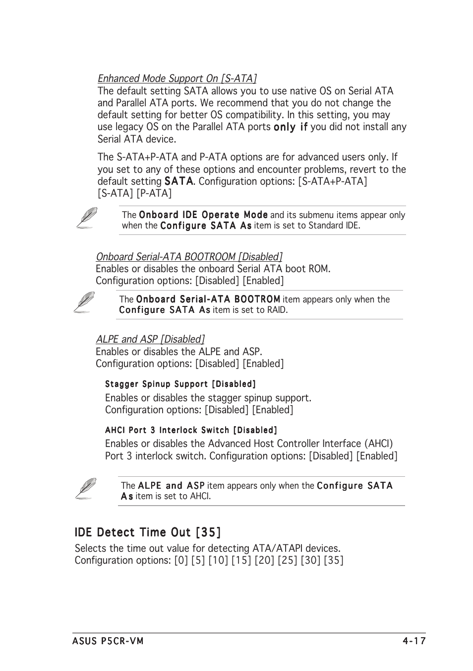 Ide detect time out [35 | Asus Motherboard P5CR-VM User Manual | Page 77 / 102