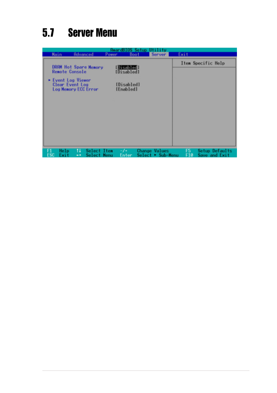 7 server menu | Asus AP2400R-E1 User Manual | Page 105 / 116