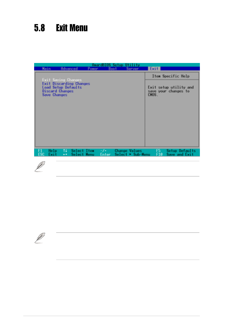 8 exit menu | Asus AP2400R-E1 User Manual | Page 106 / 116