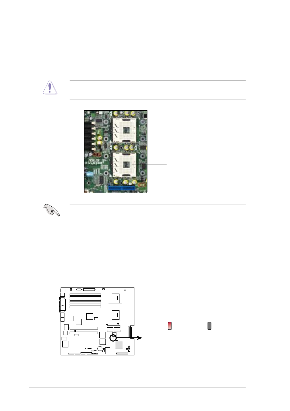 2 installing a cpu, Cpu onboard led, Chapter 2: hardware setup 2-10 | Asus AP2400R-E1 User Manual | Page 24 / 116