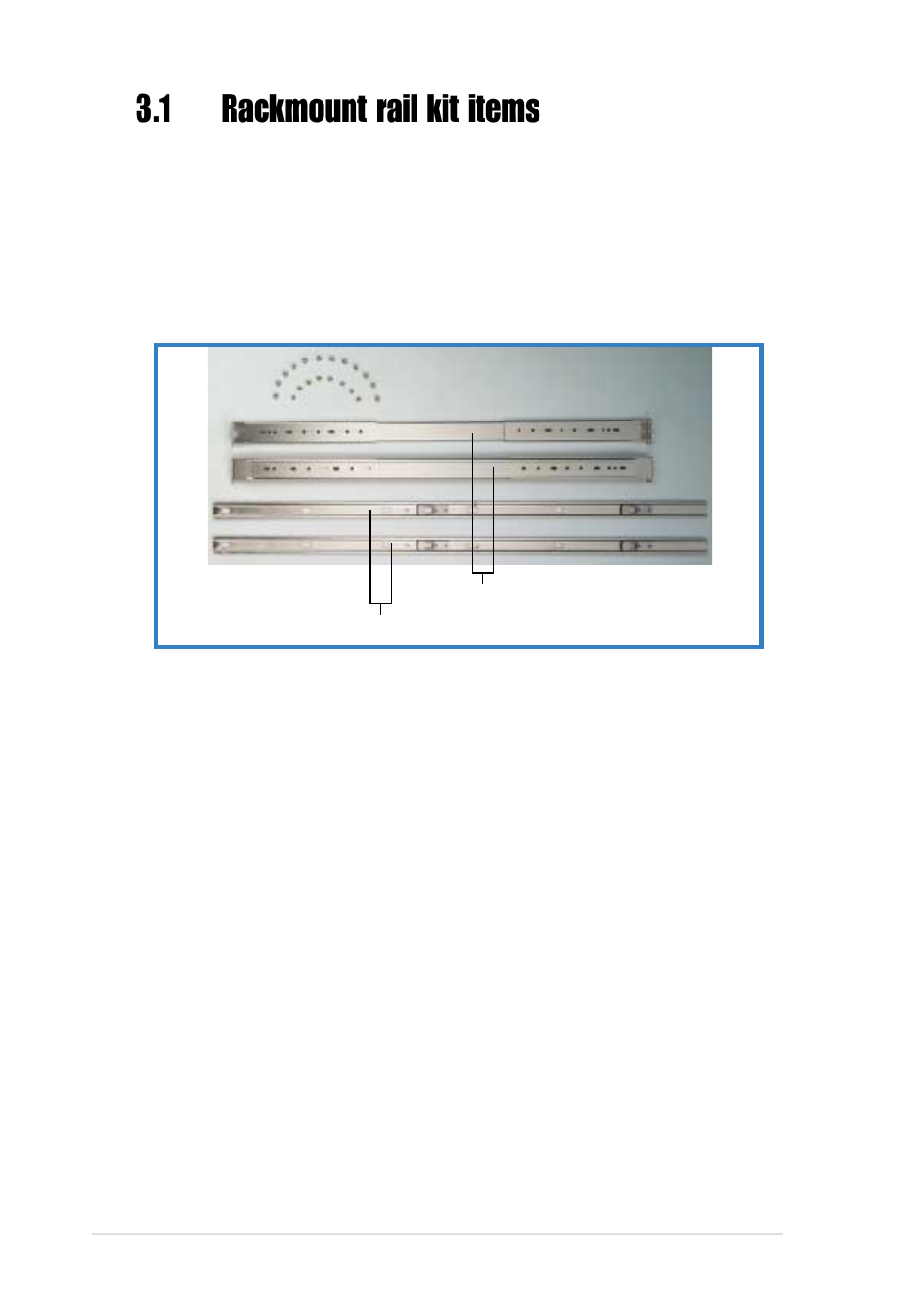 1 rackmount rail kit items | Asus AP2400R-E1 User Manual | Page 54 / 116