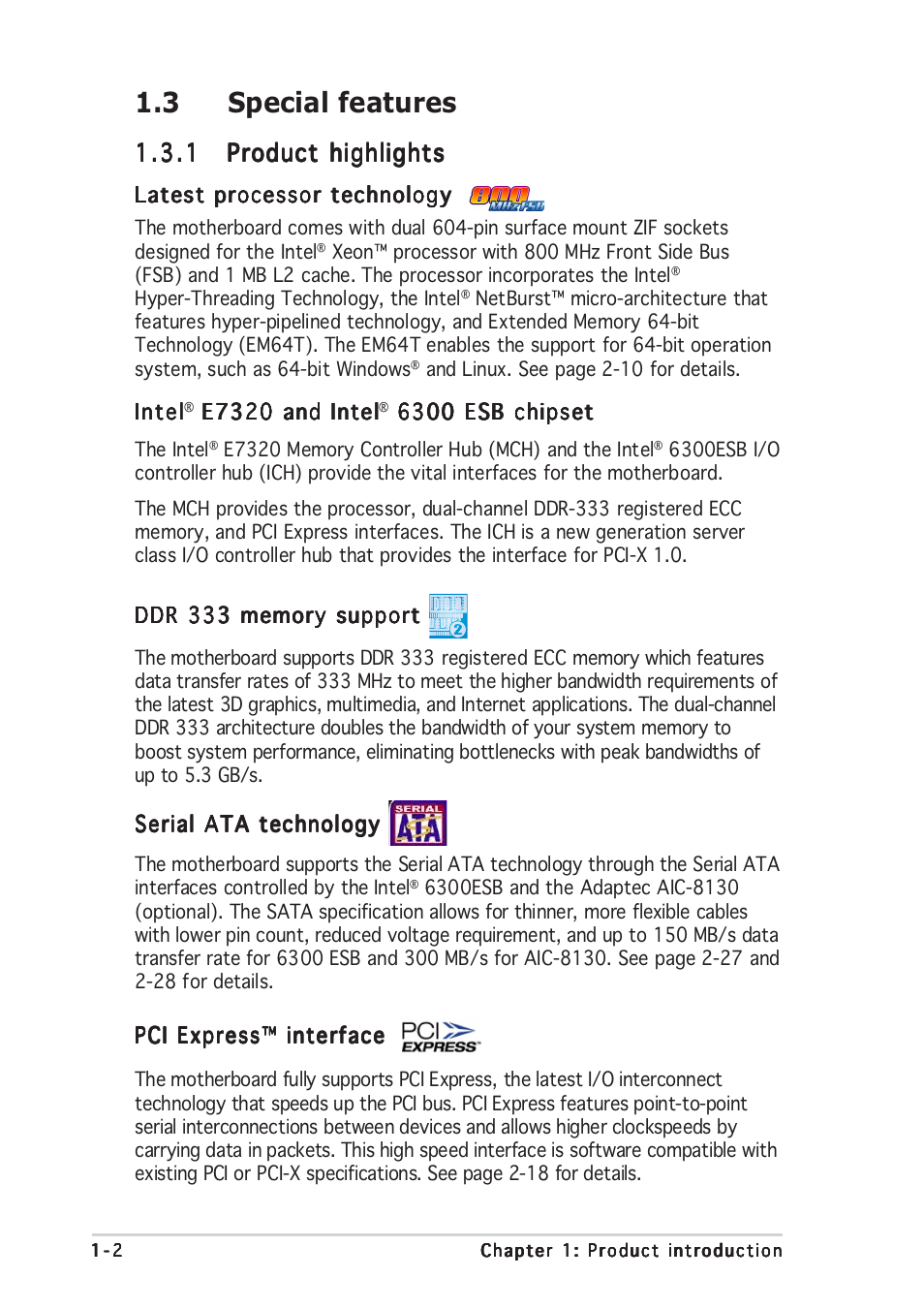 3 special features | Asus Motherboard NCLV-D (A) User Manual | Page 16 / 104