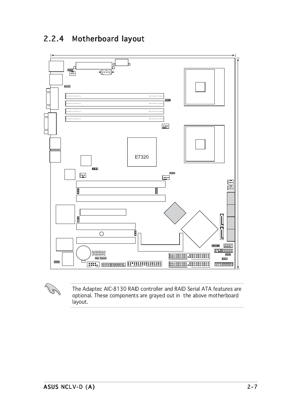 Mpga 604, Intel, Super i/o intel | Ssipwr1, Vga com1, Mch e7320 | Asus Motherboard NCLV-D (A) User Manual | Page 27 / 104