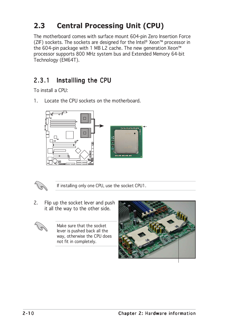 3 central processing unit (cpu) | Asus Motherboard NCLV-D (A) User Manual | Page 30 / 104