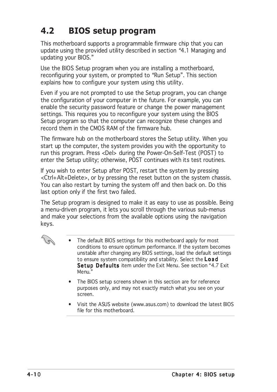 2 bios setup program | Asus Motherboard NCLV-D (A) User Manual | Page 72 / 104