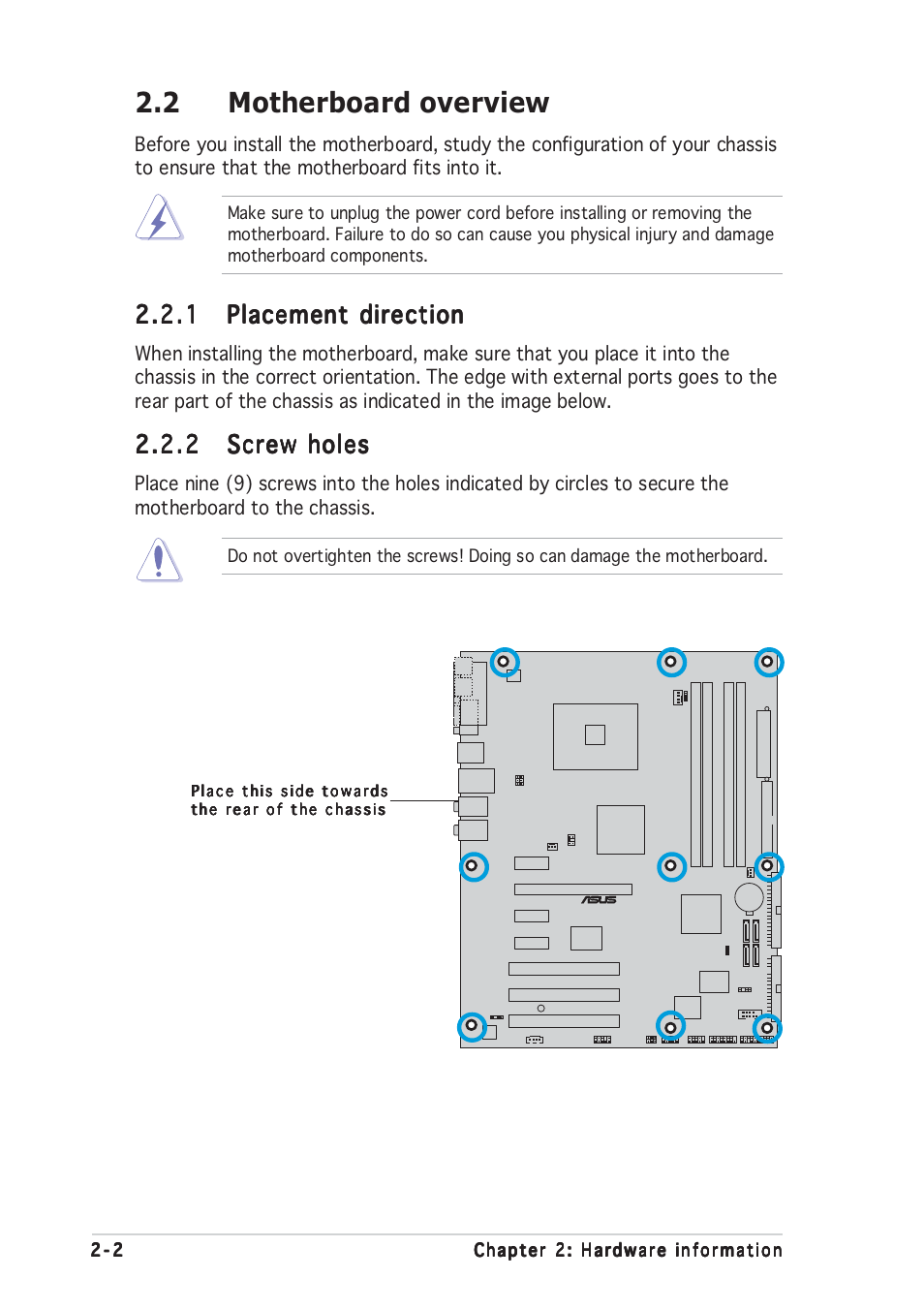 2 motherboard overview | Asus Motherboard P5RD1-V User Manual | Page 22 / 128