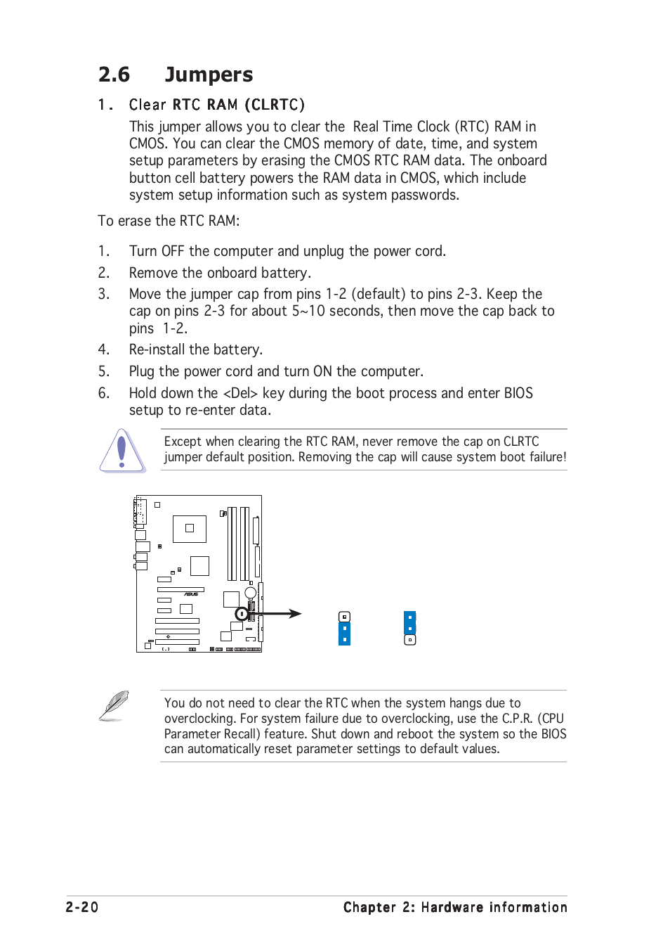 6 jumpers | Asus Motherboard P5RD1-V User Manual | Page 40 / 128