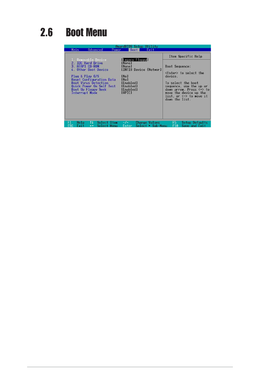 6 boot menu | Asus P4SGX-MX User Manual | Page 58 / 64