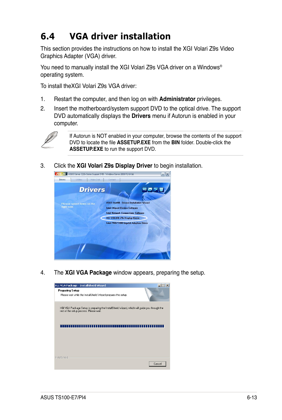 4 vga driver installation | Asus TS100-E7 User Manual | Page 131 / 134