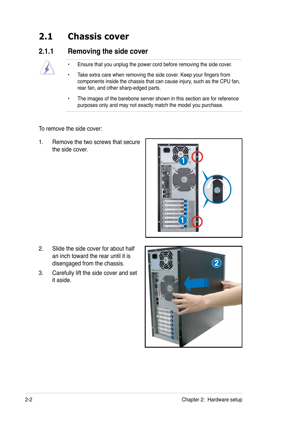 1 chassis cover | Asus TS100-E7 User Manual | Page 22 / 134