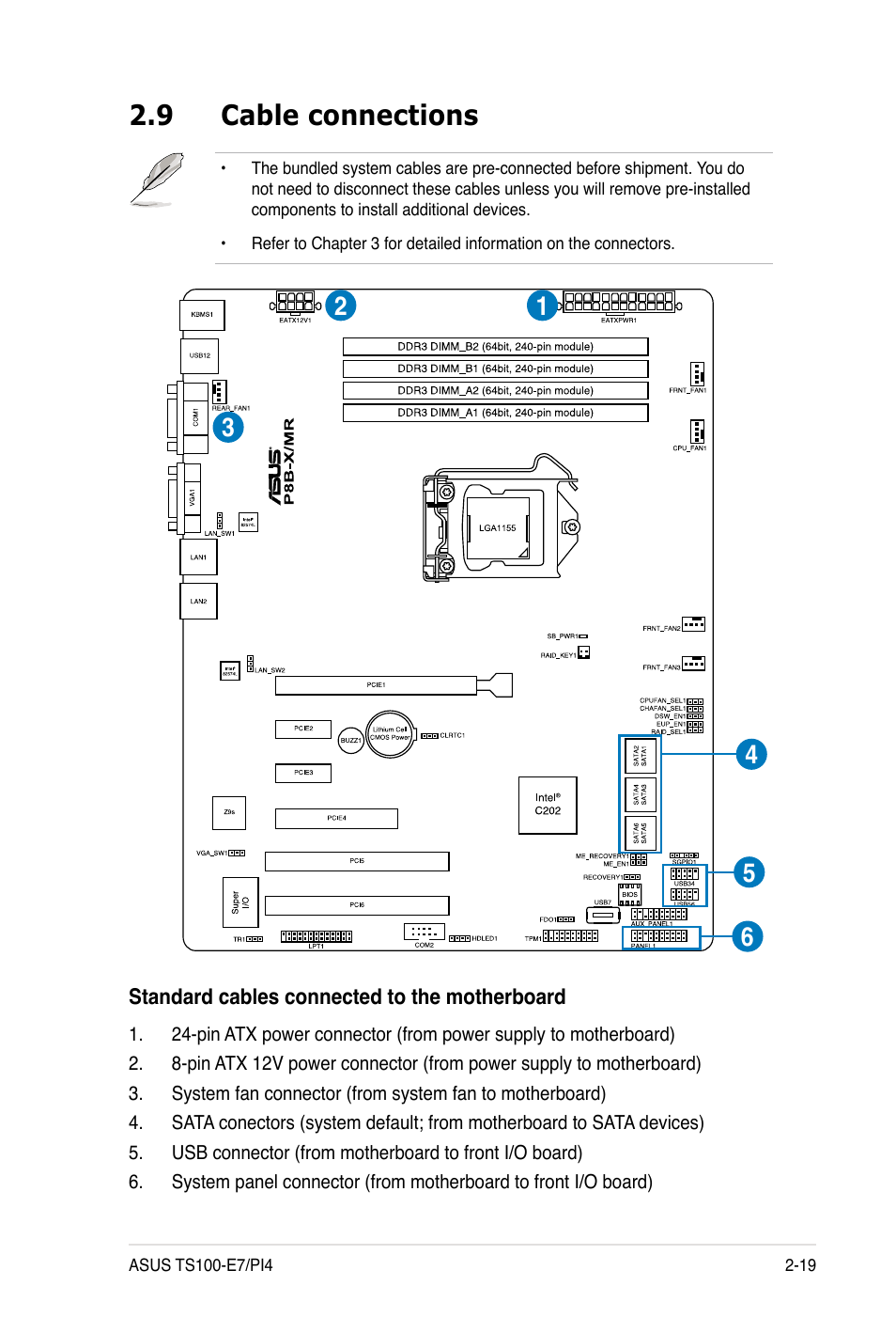 9 cable connections | Asus TS100-E7 User Manual | Page 39 / 134