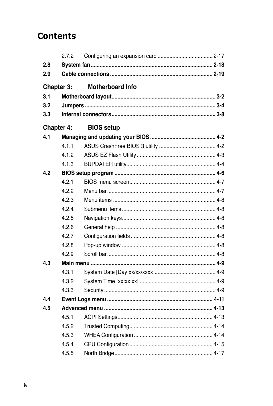 Asus TS100-E7 User Manual | Page 4 / 134