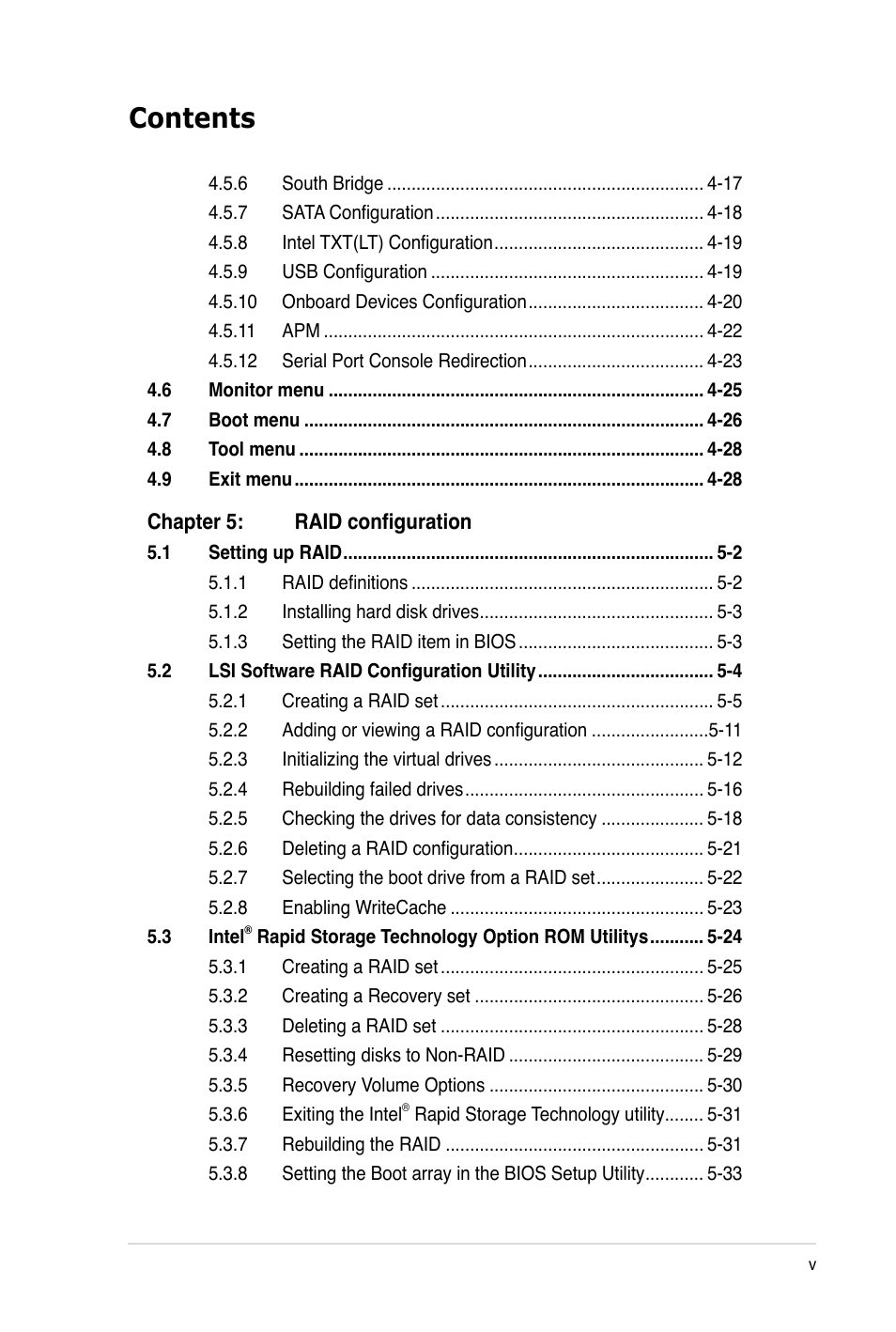 Asus TS100-E7 User Manual | Page 5 / 134