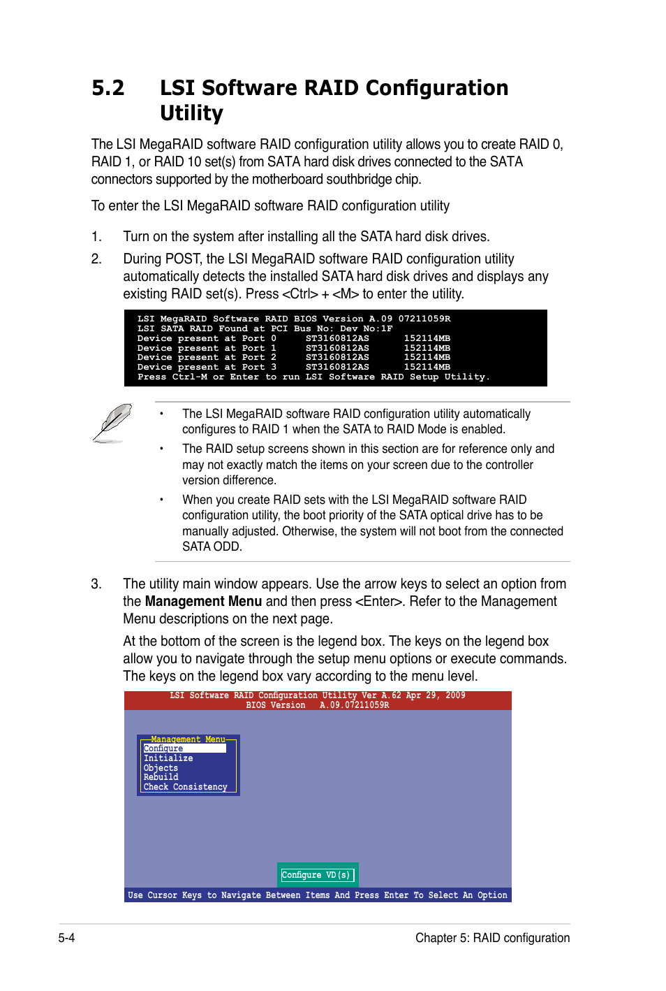 2 lsi software raid configuration utility | Asus TS100-E7 User Manual | Page 88 / 134