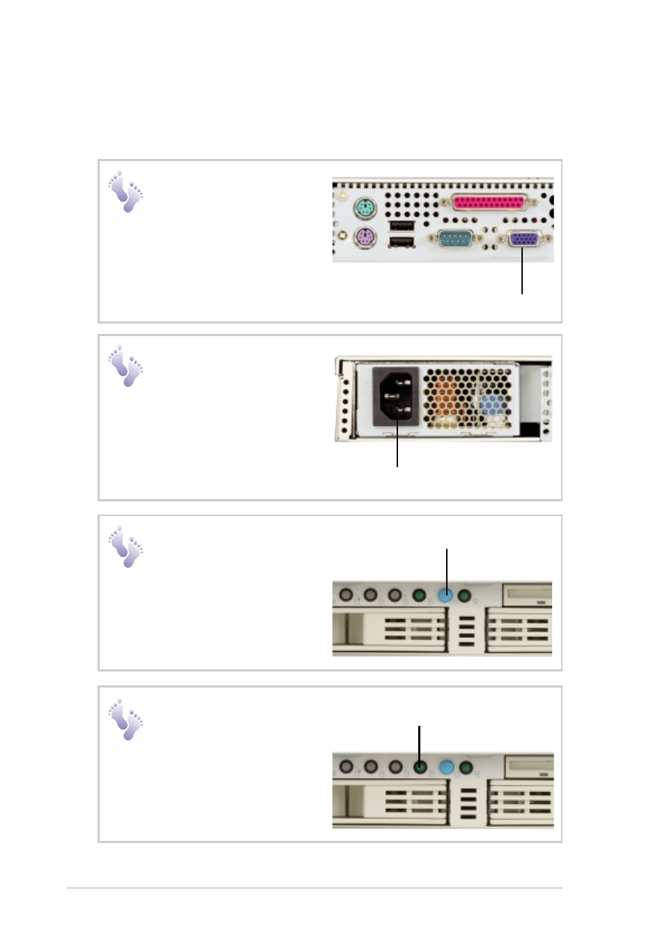 Getting star ted, Monitor connection, Power connection | Power on, Check led | Asus DualPentum III 1U Rackmount Server AP1400R User Manual | Page 18 / 44