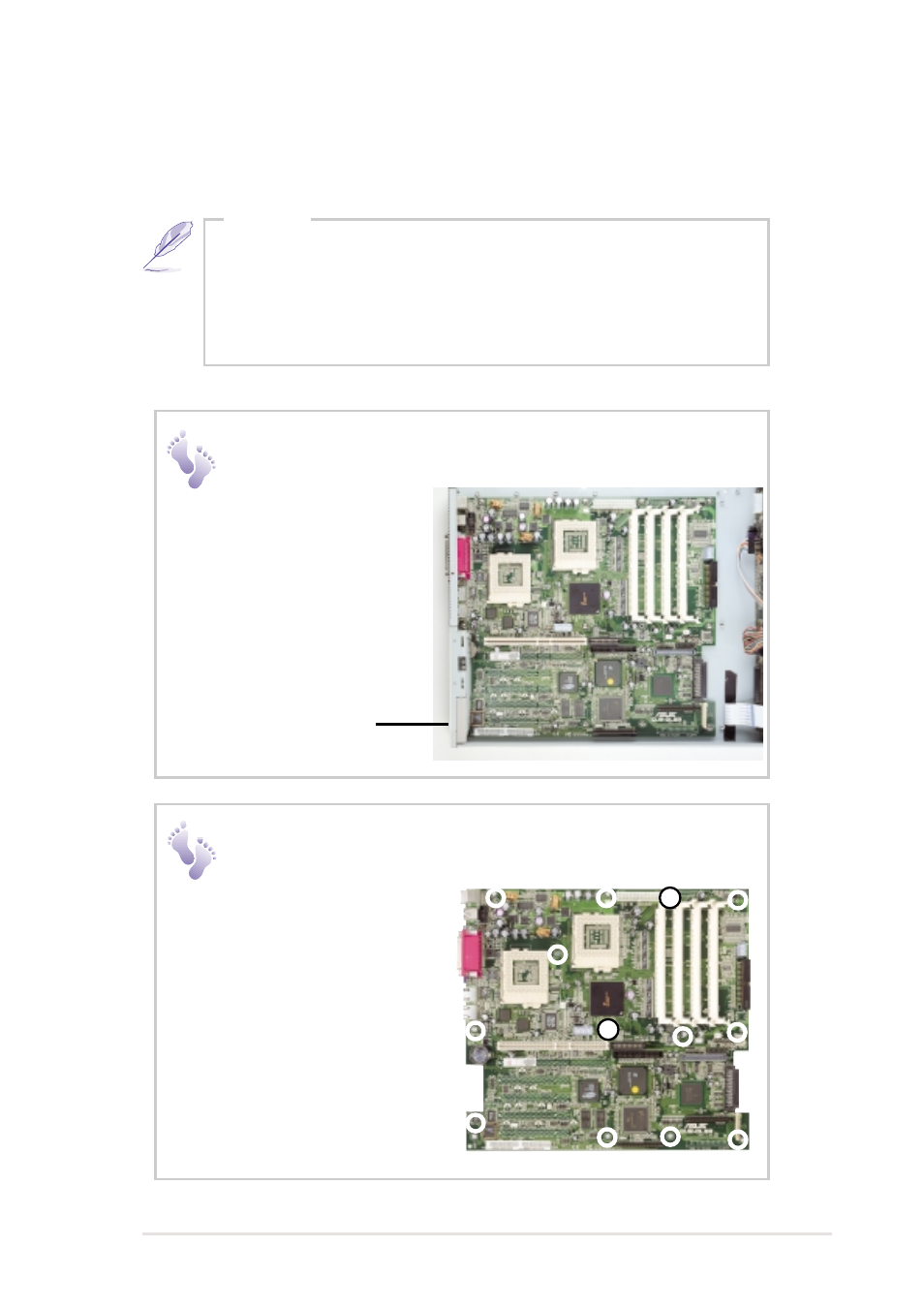 Motherboard placement, Placement direction, Motherboard screws | Asus DualPentum III 1U Rackmount Server AP1400R User Manual | Page 23 / 44