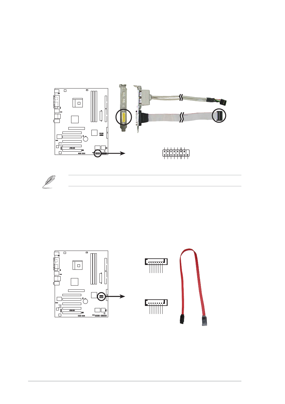 24 chapter 1: product introduction, The game/midi module is purchased separately, K8v-x game connector game | K8v-x sata connectors sata2, Sata1 | Asus Motherboard K8V-X User Manual | Page 34 / 84