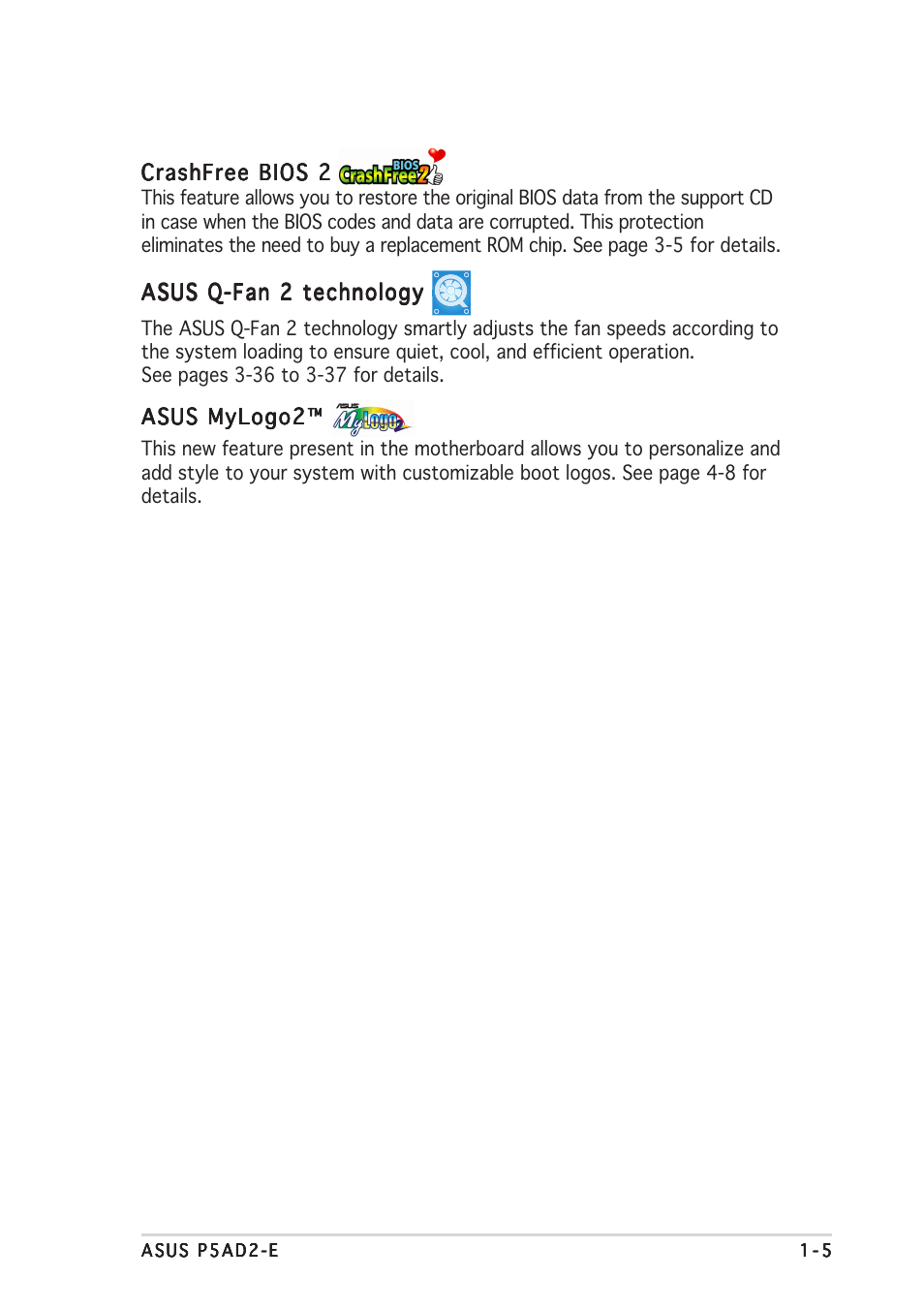 Asus P5AD2-E User Manual | Page 19 / 122