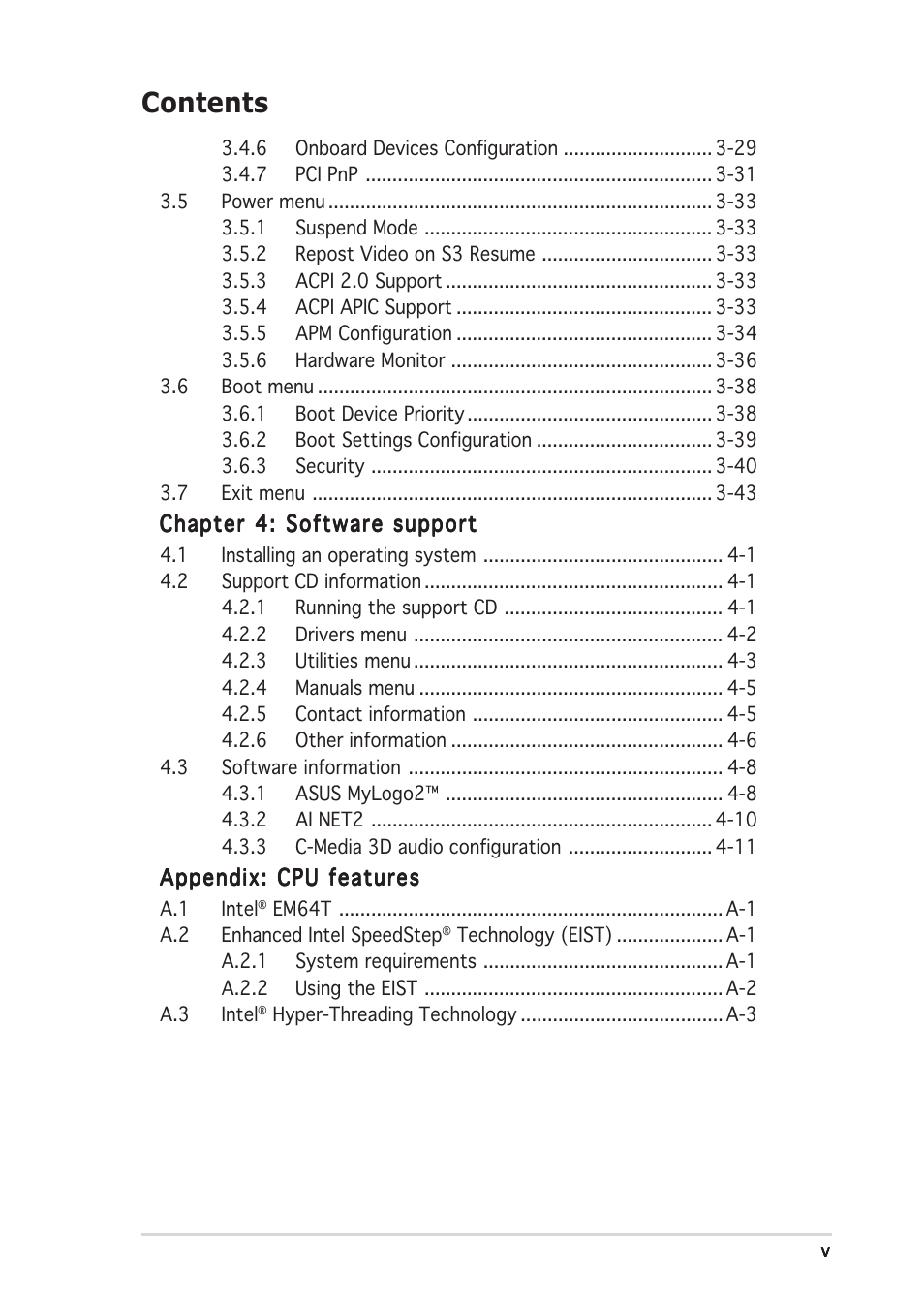 Asus P5AD2-E User Manual | Page 5 / 122