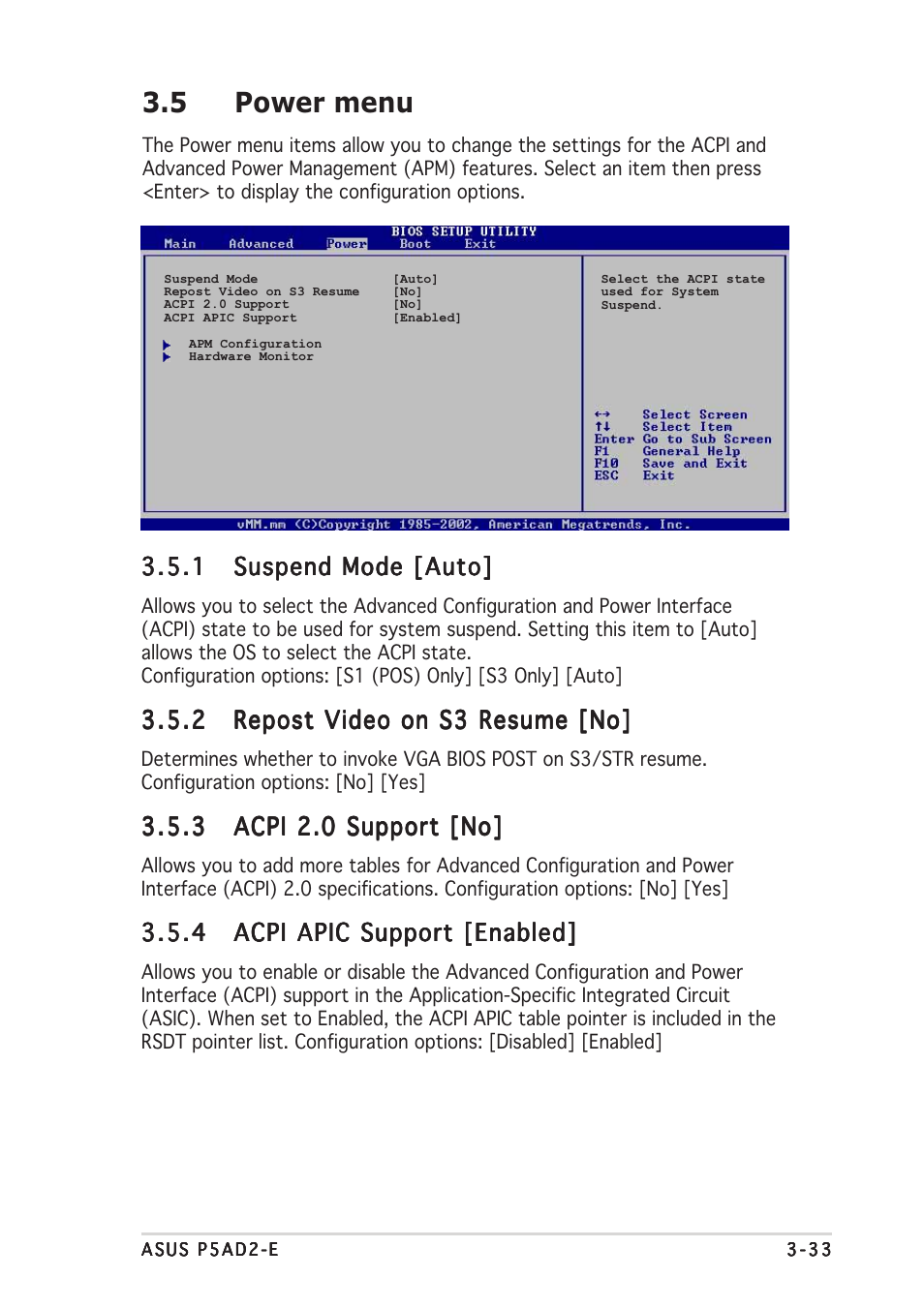 5 power menu | Asus P5AD2-E User Manual | Page 89 / 122