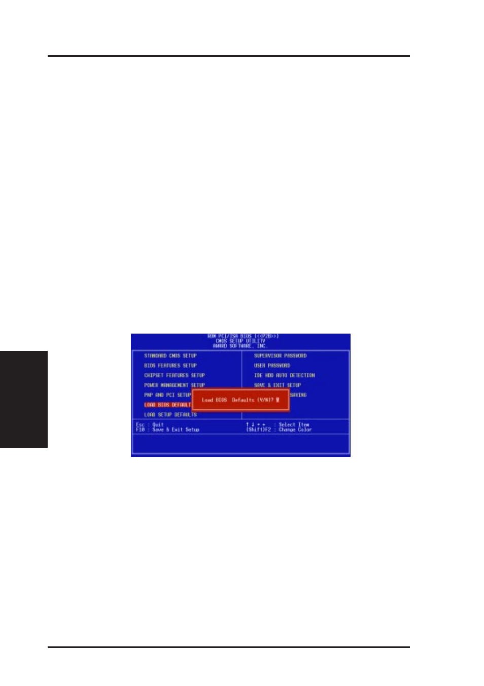 Iv. bios setup, Load bios defaults, Load setup defaults | Asus P2B User Manual | Page 52 / 68