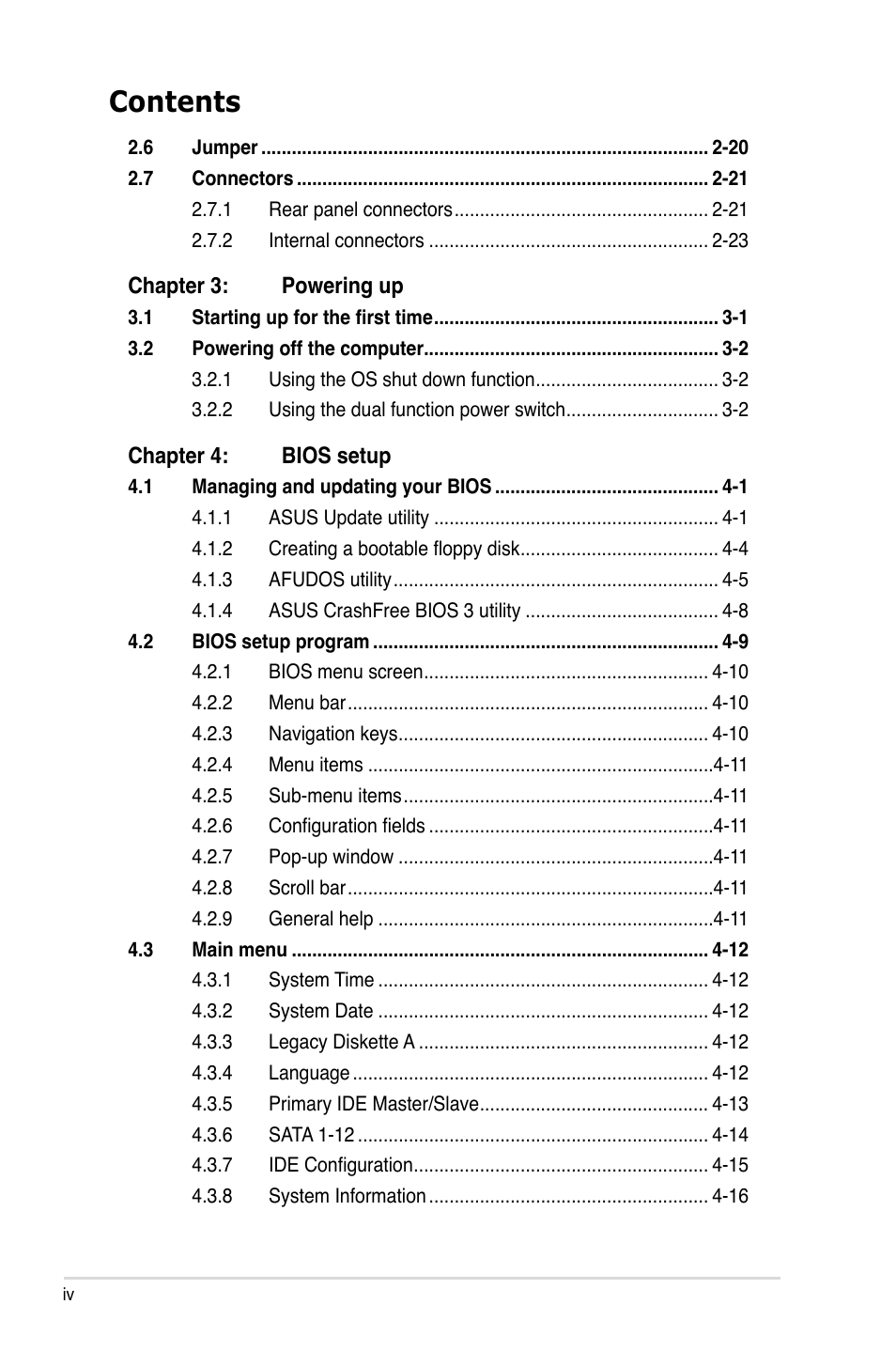 Asus L1N64-SLI WS User Manual | Page 4 / 110