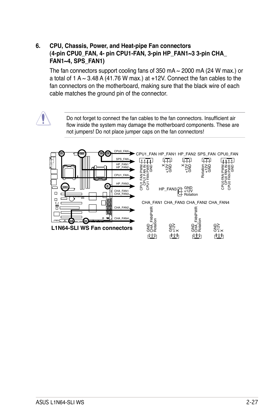 L1n64-sli ws fan connectors | Asus L1N64-SLI WS User Manual | Page 49 / 110