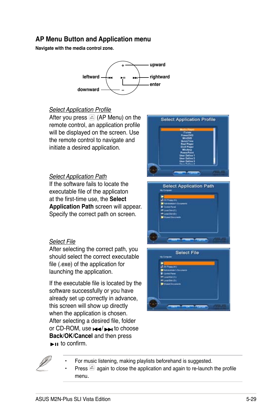 Ap menu button and application menu | Asus VISTA EDITION M2N-PLUS SLI User Manual | Page 133 / 154