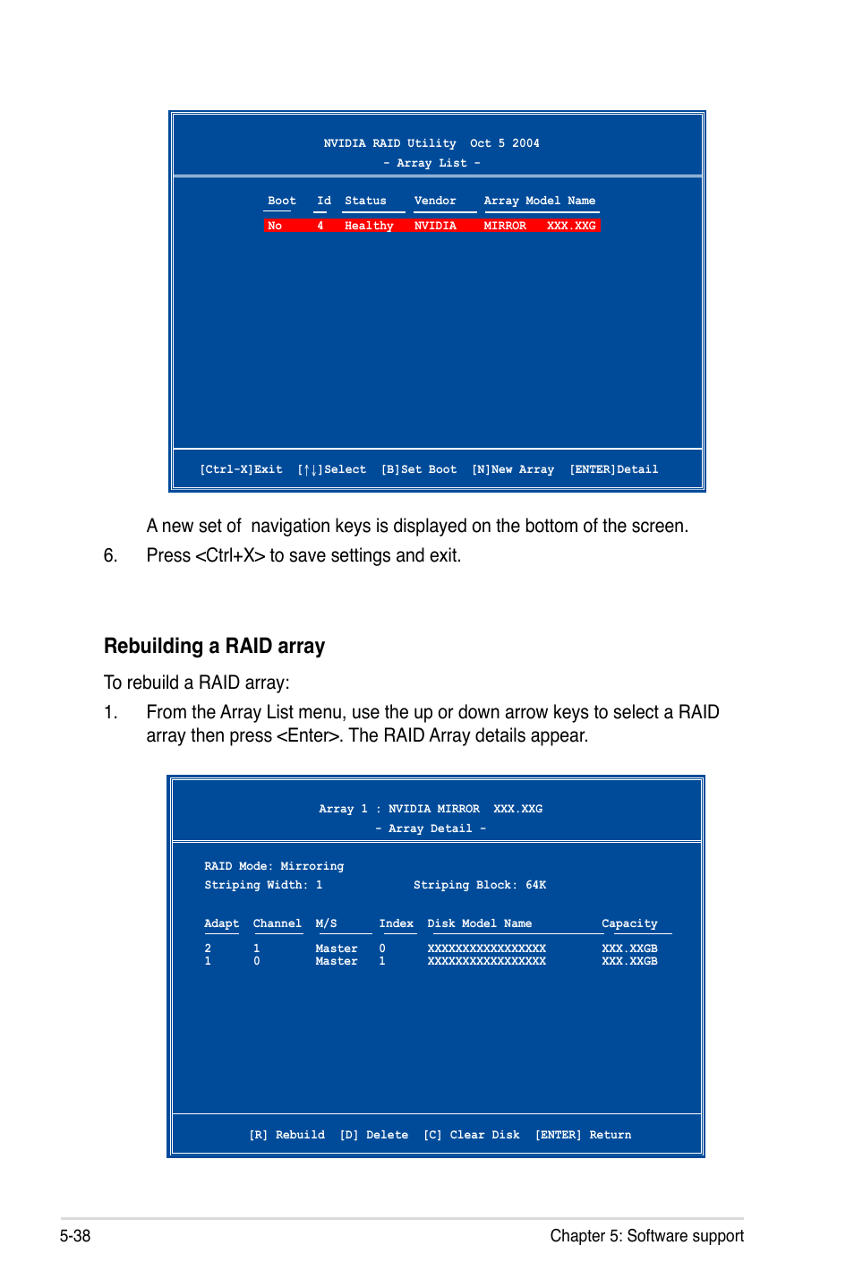 Rebuilding a raid array | Asus VISTA EDITION M2N-PLUS SLI User Manual | Page 142 / 154