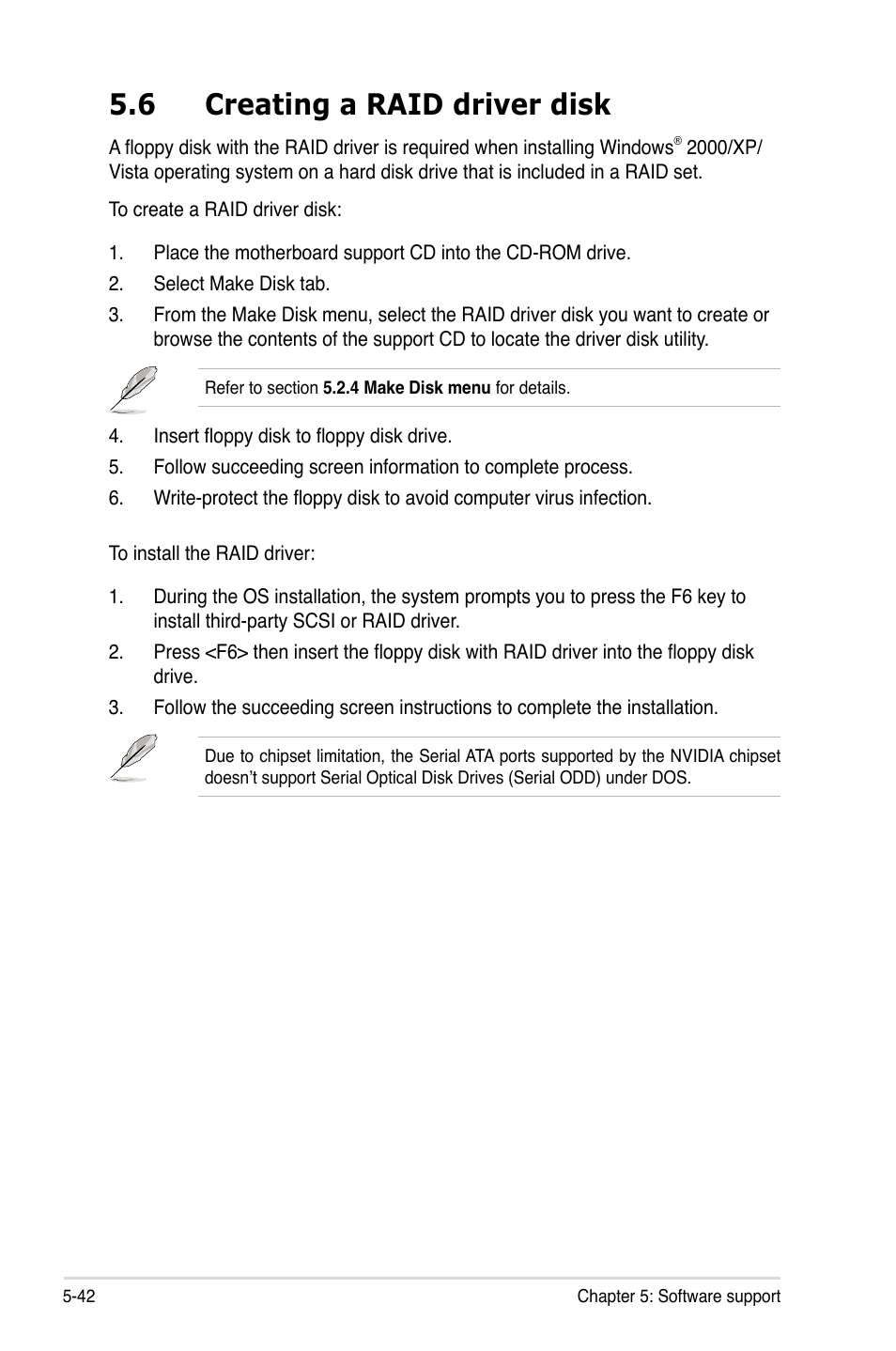 6 creating a raid driver disk | Asus VISTA EDITION M2N-PLUS SLI User Manual | Page 146 / 154