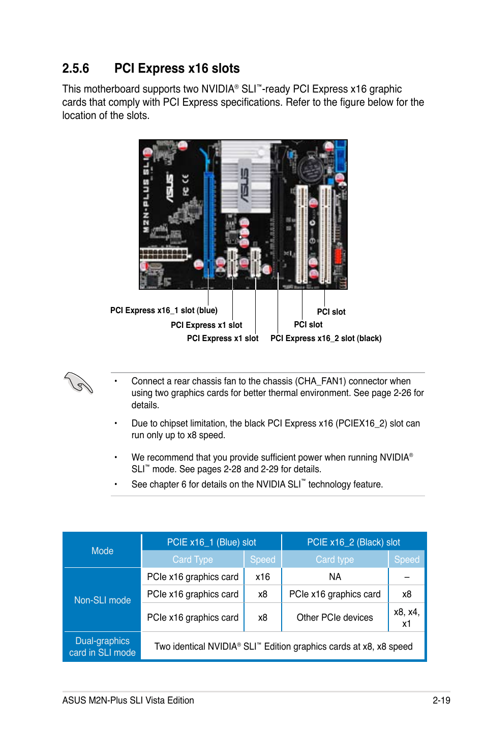 6 pci express x16 slots | Asus VISTA EDITION M2N-PLUS SLI User Manual | Page 43 / 154