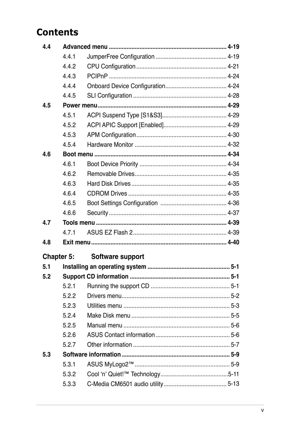 Asus VISTA EDITION M2N-PLUS SLI User Manual | Page 5 / 154