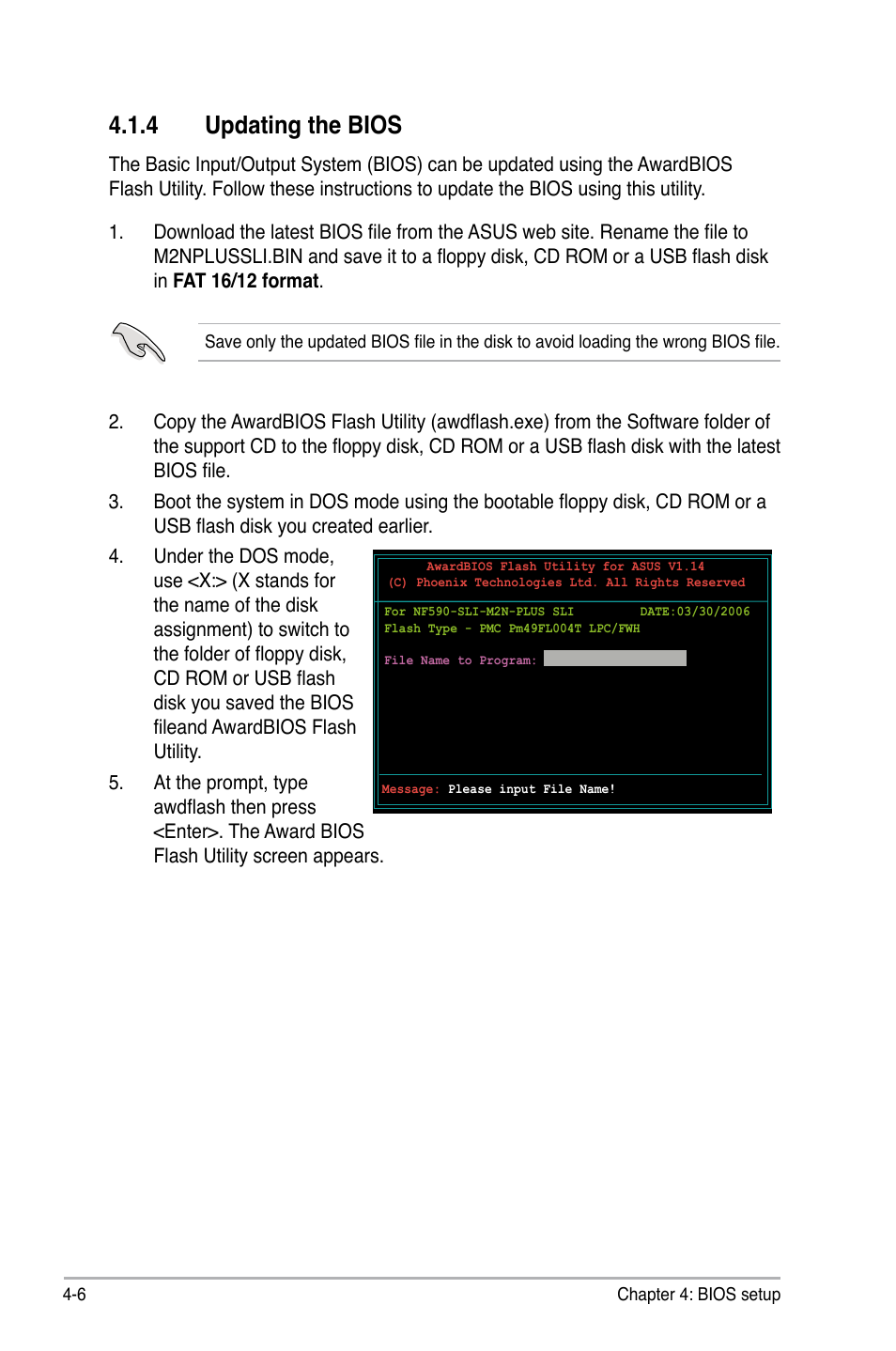4 updating the bios | Asus VISTA EDITION M2N-PLUS SLI User Manual | Page 68 / 154