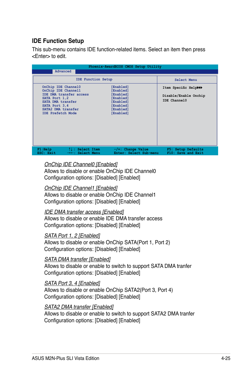 Ide function setup | Asus VISTA EDITION M2N-PLUS SLI User Manual | Page 87 / 154