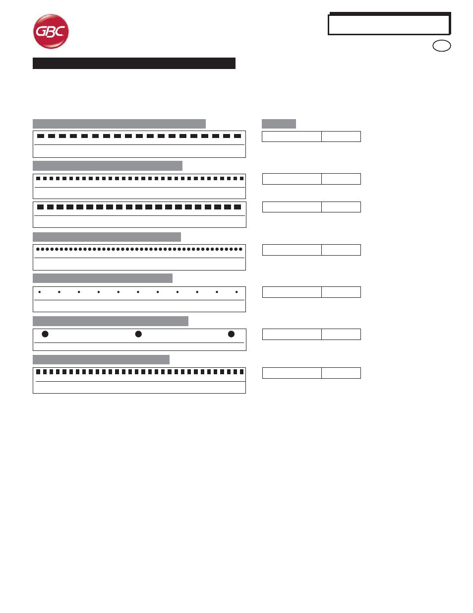 Advancedpunch, Modèles de perforation, For velo® bind choose from | GBC AdvancedPunch User Manual | Page 12 / 20