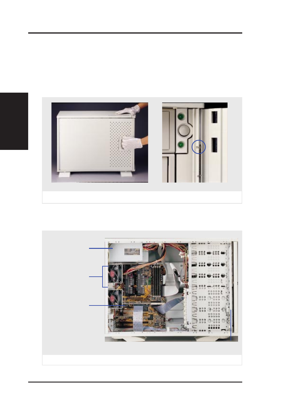 Ii. system components, Chassis panels | Asus Dual Pentium II Department Server AP2500 User Manual | Page 14 / 40