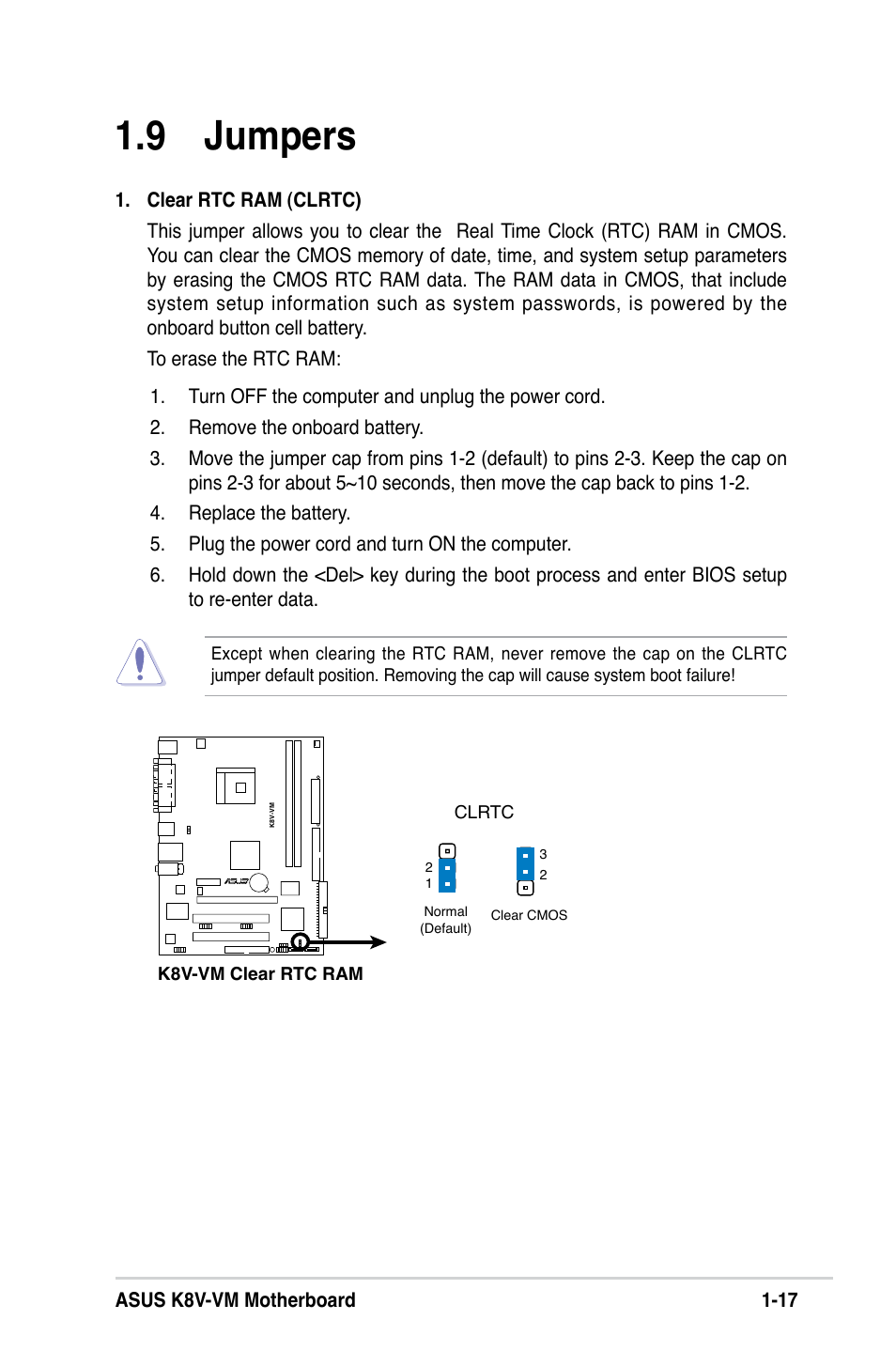 9 jumpers | Asus K8V-VM User Manual | Page 27 / 78