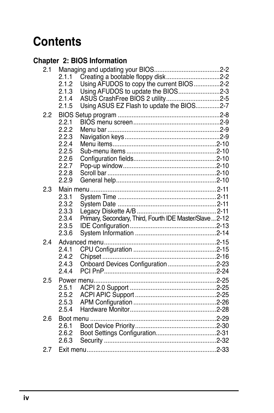 Asus K8V-VM User Manual | Page 4 / 78