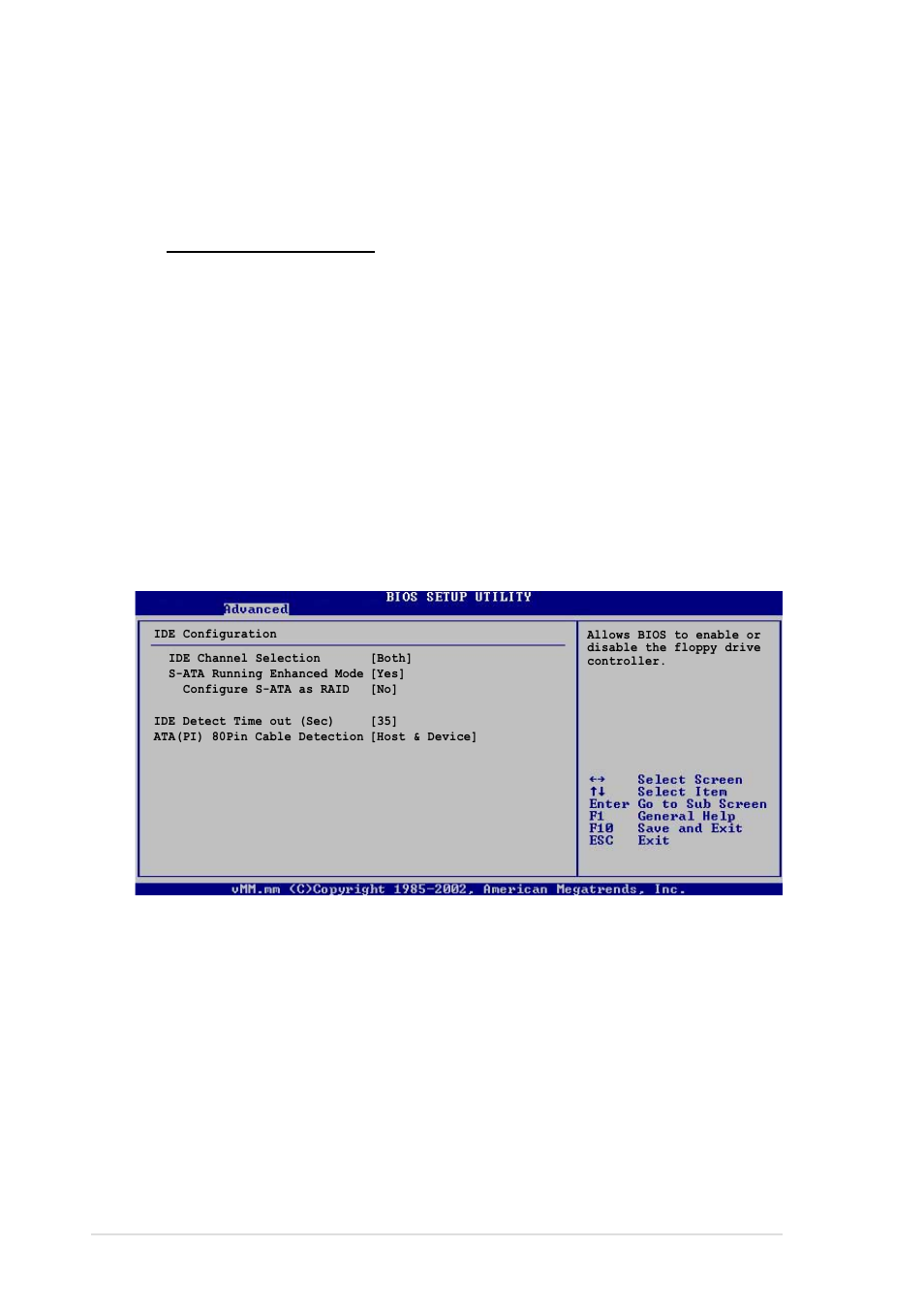 4 ide configuration, Ps/2 mouse support [enabled, Ide channel selection [both | S-ata running enhanced mode [yes, Configure s-ata as raid [no | Asus Motherboard AP130-E1 User Manual | Page 76 / 92