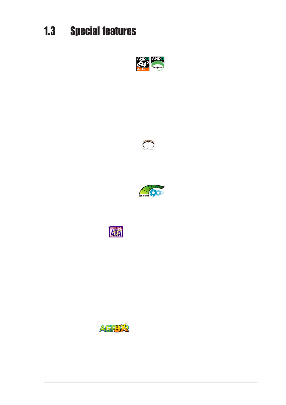 3 special features, 1 product highlights | Asus K8S-MX User Manual | Page 13 / 84