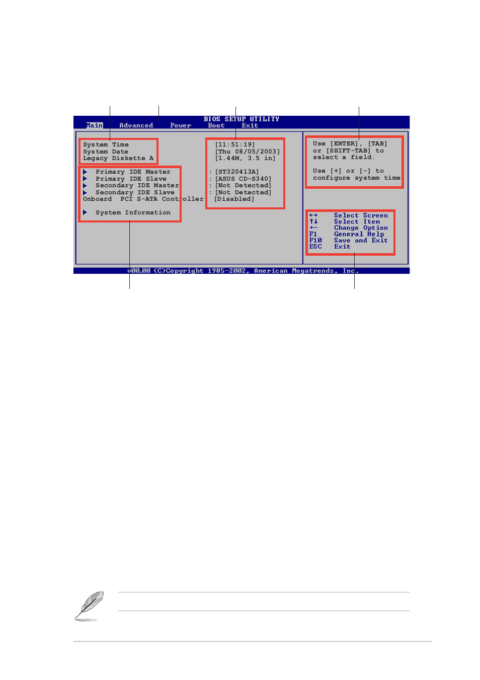 2 menu bar, 1 bios menu screen, 3 navigation keys | Asus k8s-mx motherboard 2-9 | Asus K8S-MX User Manual | Page 45 / 84