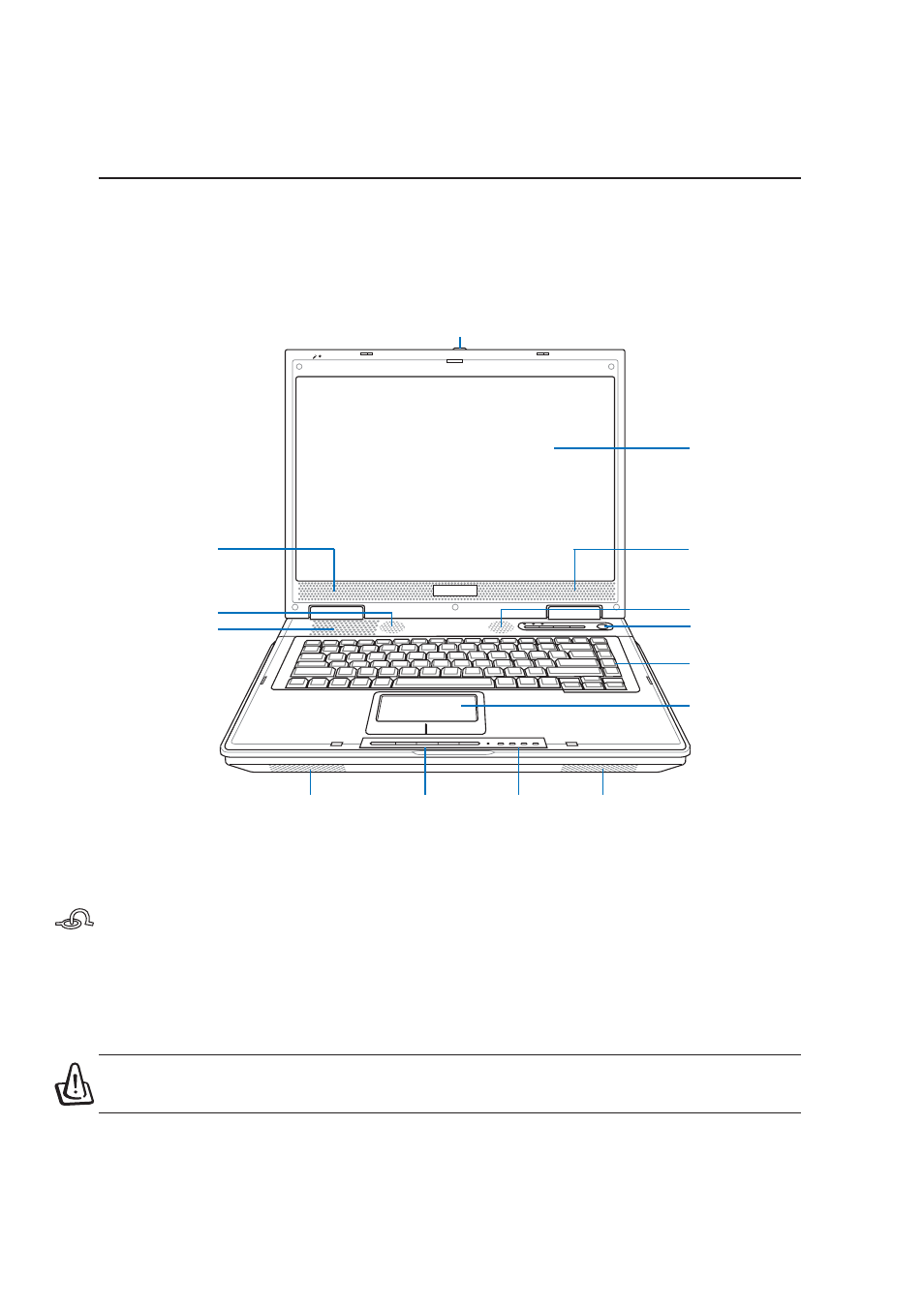 Top side, Knowing the parts, Display panel latch release | Asus E1701b User Manual | Page 16 / 76