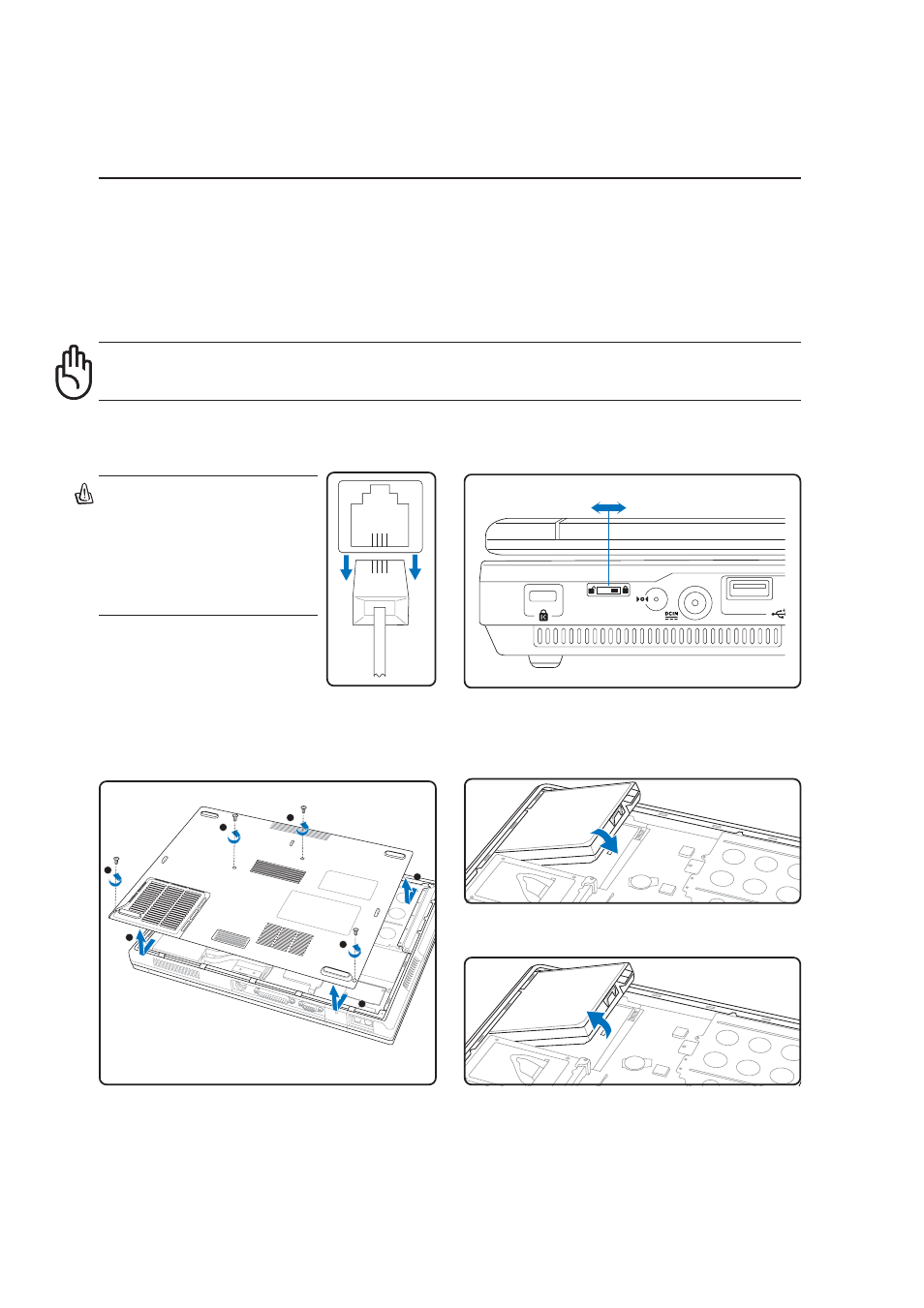 Using the battery pack, Installing and removing the battery pack, Getting started | Asus E1701b User Manual | Page 26 / 76