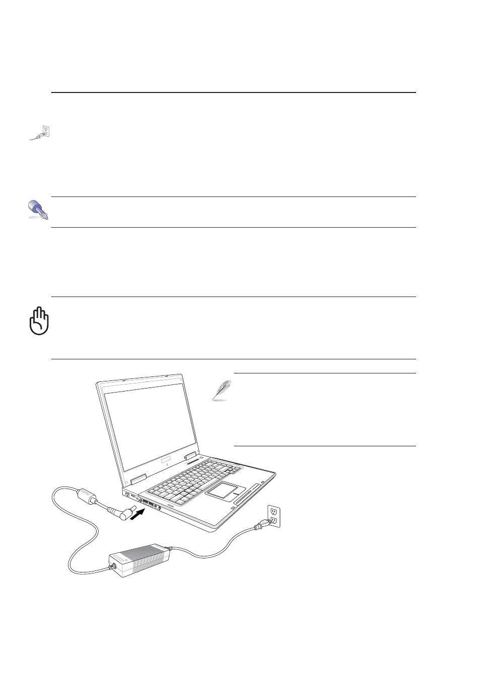 Power connection | Asus E1701b User Manual | Page 28 / 76