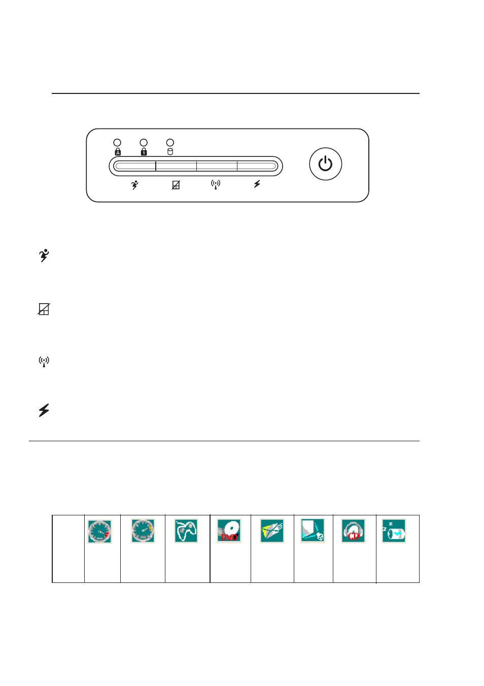 Instant launch keys and status indicators, Instant launch keys, Getting started | Power4 gear+ key, Power4 gear+ modes, Programmable launch key, Wireless lan key (optional), Pad-lock key | Asus E1701b User Manual | Page 36 / 76