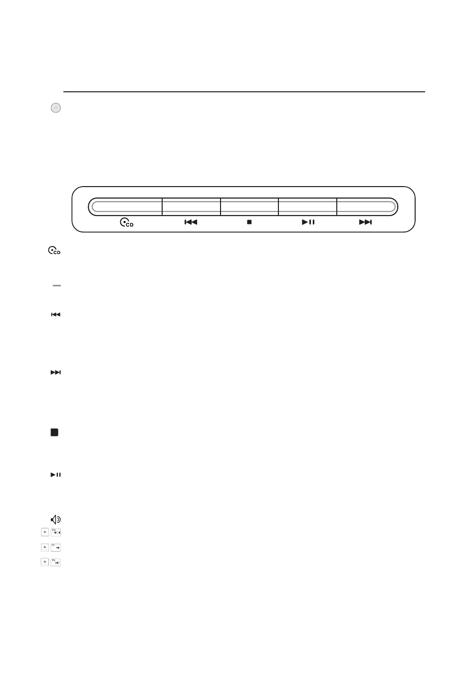 Cd player control buttons and indicator | Asus E1701b User Manual | Page 39 / 76