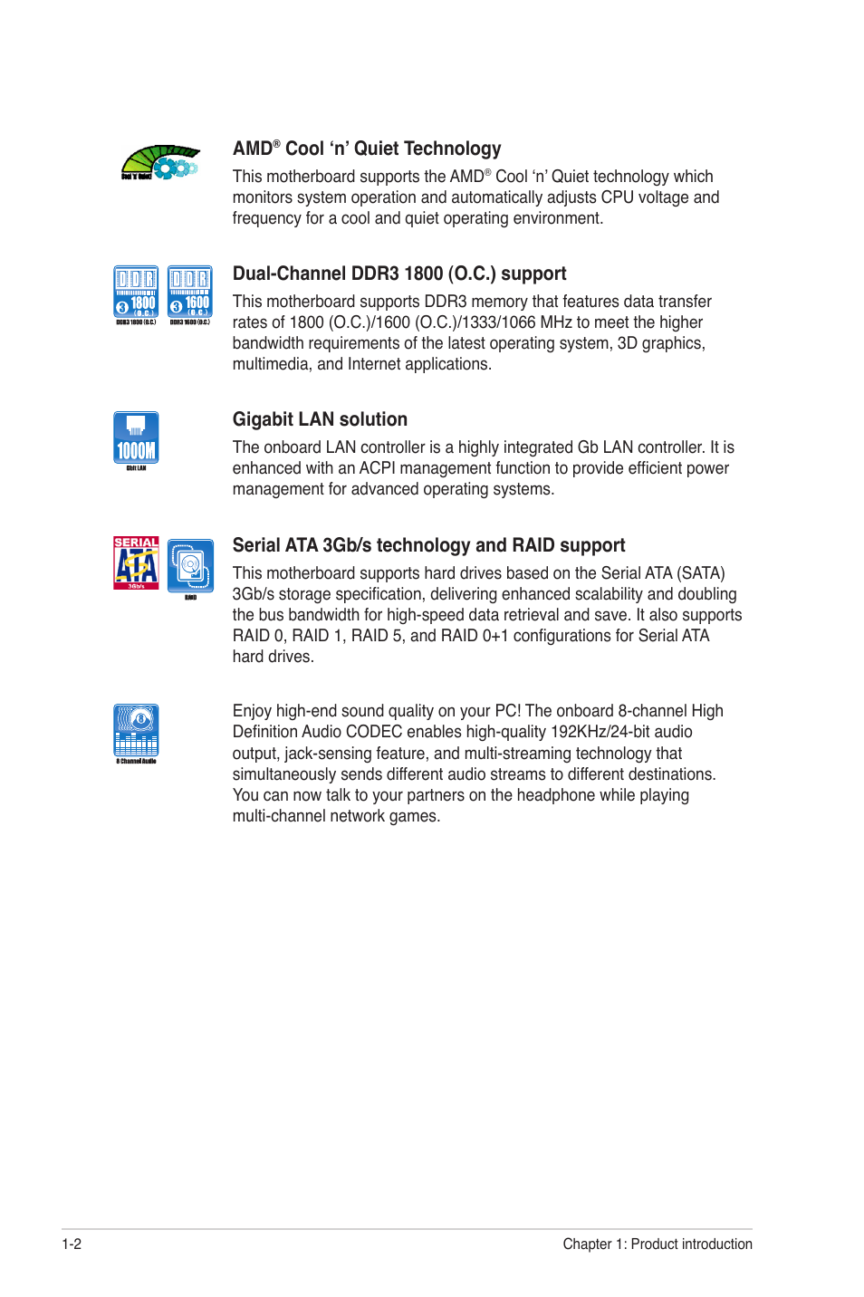 Asus M4N68T-M User Manual | Page 12 / 62