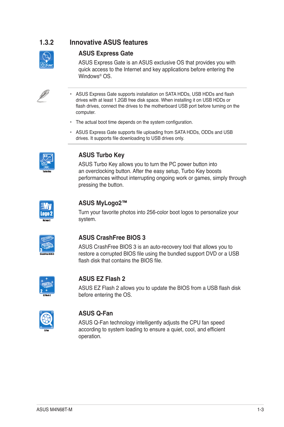 2 innovative asus features, Innovative asus features -3 | Asus M4N68T-M User Manual | Page 13 / 62