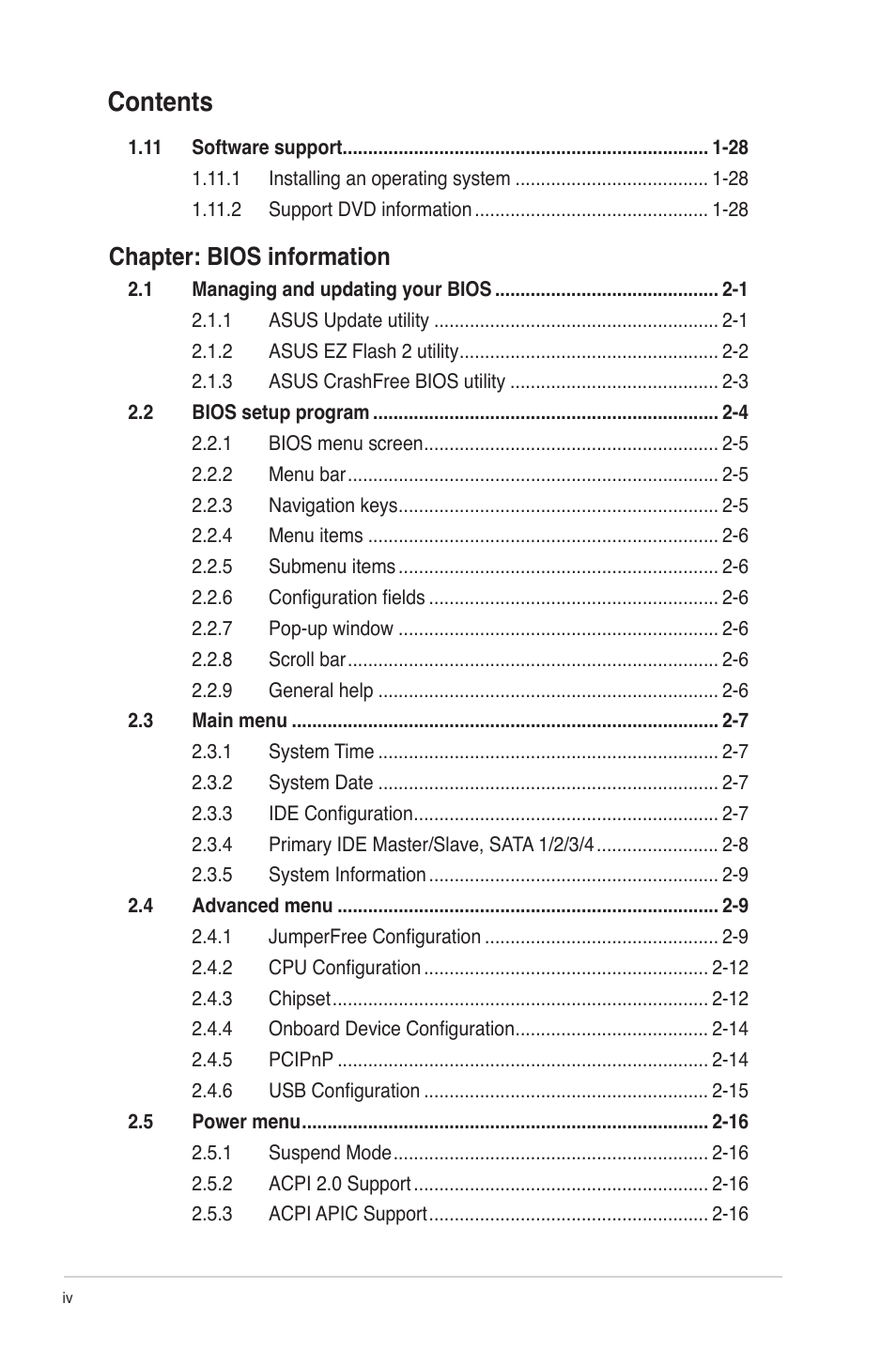 Asus M4N68T-M User Manual | Page 4 / 62